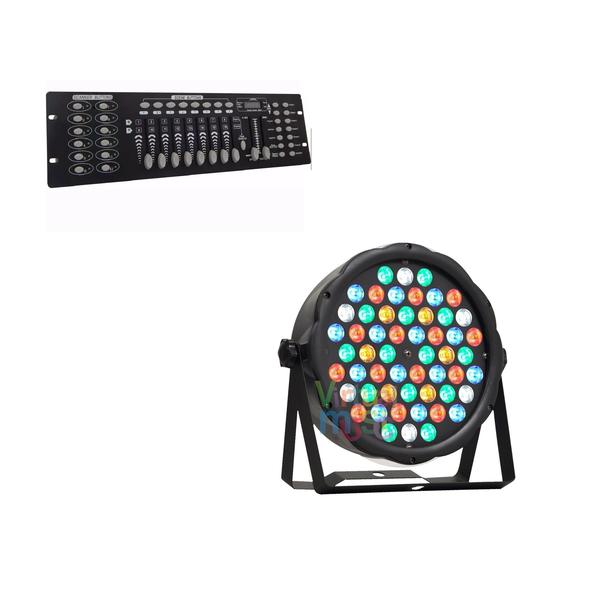 Imagem de Kit 2 par led 3w rgbwa + mesa controladora dmx 512