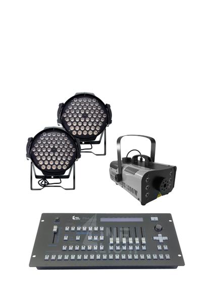 Imagem de Kit 2 par led60 leds rgb full+maq fumaça 1200w+mesa pilot