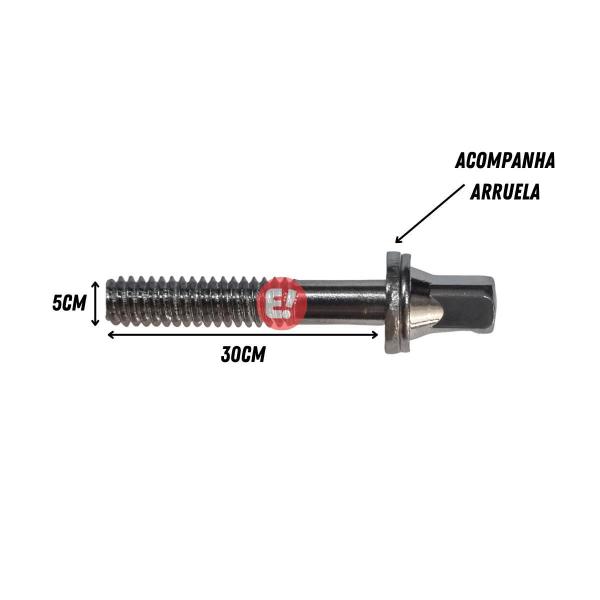 Imagem de Kit 2 Parafuso Afinação De Bateria 30Mm X 5Mm 7/32 Cromado