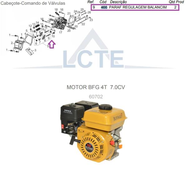 Imagem de Kit 2 Parafuso Regulagem Balancim do Motor 5.5hp Buffalo 466