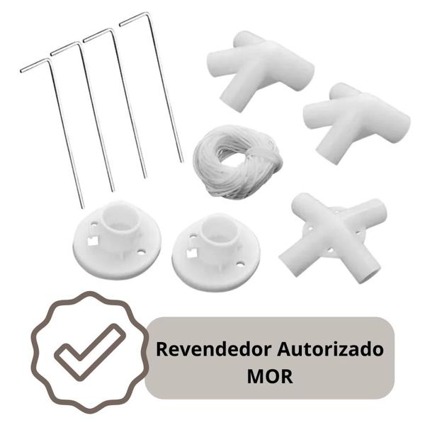 Imagem de Kit 2 Paredes Azul + Kit Conectores para Gazebo Tenda 3x3 Metros  Mor 