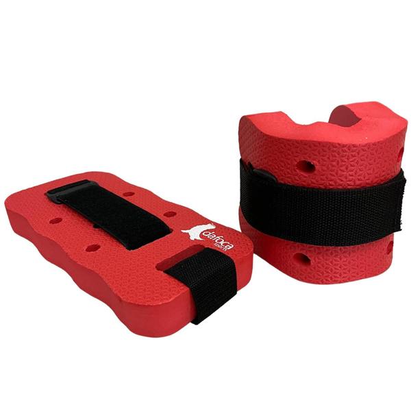 Imagem de Kit 2 Pares de Caneleiras de Hidroginástica Em EVA Peso 2 à 3kg DF4031-VM Vermelho Dafoca Sports