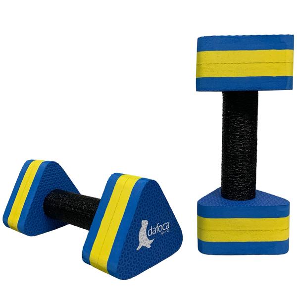 Imagem de Kit 2 Pares de Halteres Hidroginástica 1 A 2 Kg DF4011-AZ Azul/Amarelo Dafoca Sports