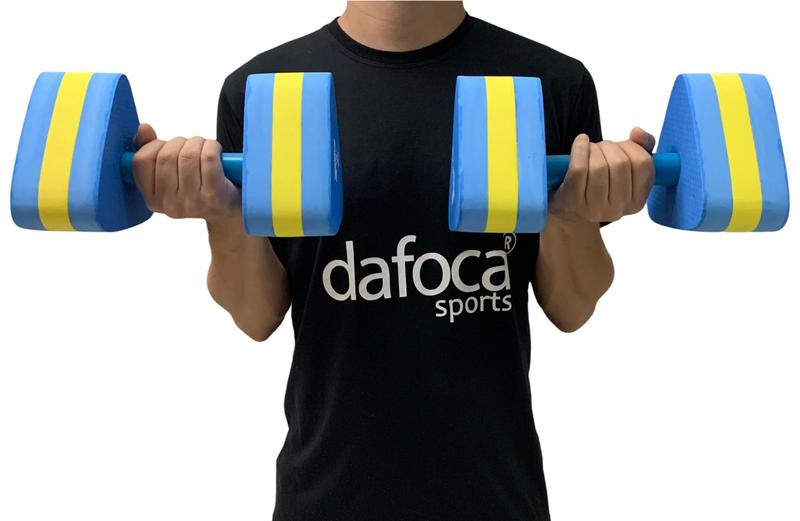 Imagem de Kit 2 Pares de Halteres Hidroginástica em EVA DF1093-A G 3 a 4kg Azul/Amarelo