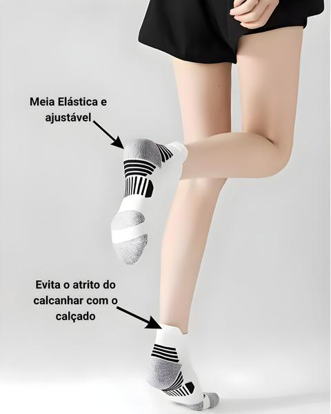 Imagem de Kit 2 pares de meias esportiva cano baixo corrida treino fit