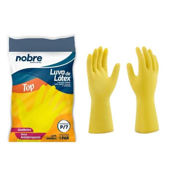 Imagem de Kit 2 Pares Luva Top  Látex P  Para Limpeza Em Geral Nobre