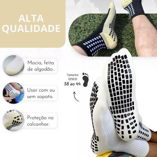 Imagem de Kit 2 Pares Meia Ciclismo Futebol Antiderrapante Esportiva