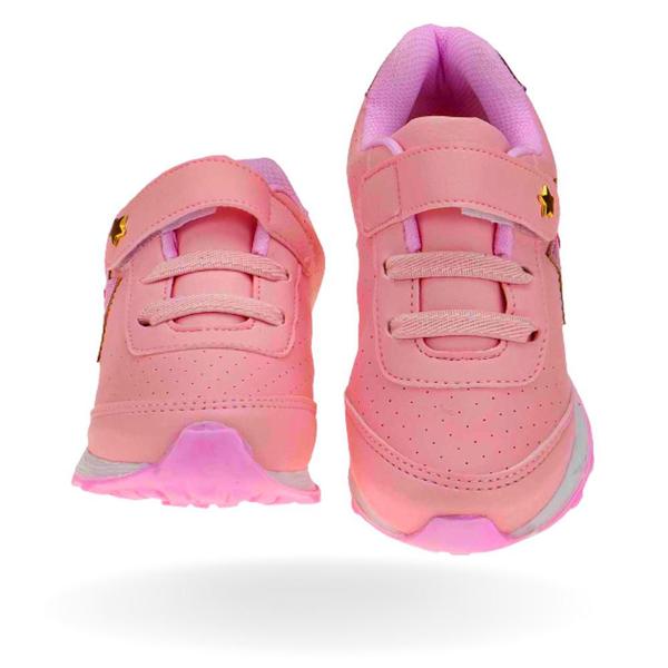 Imagem de Kit 2 Pares Sapato Tênis Led Infantil Feminino de Menina Escolar