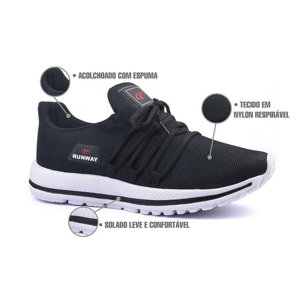 Imagem de Kit 2 Pares Tênis De Caminhada Corrida Runway Soft Masculino