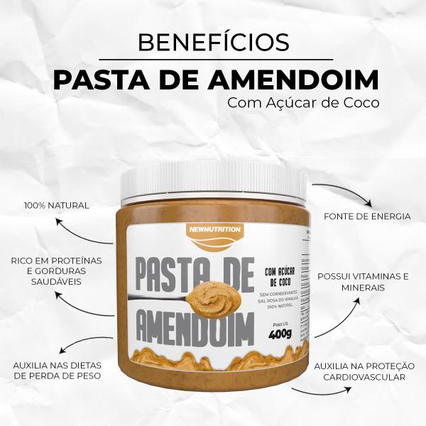 Imagem de Kit 2 Pasta de Amendoim com Açúcar de Coco 400g NEWNUTRITION