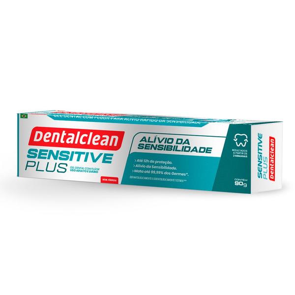 Imagem de Kit 2 Pasta de Dente Gel Dental Sensitive Plus 90g Creme Dental Sensíveis Dentalclean