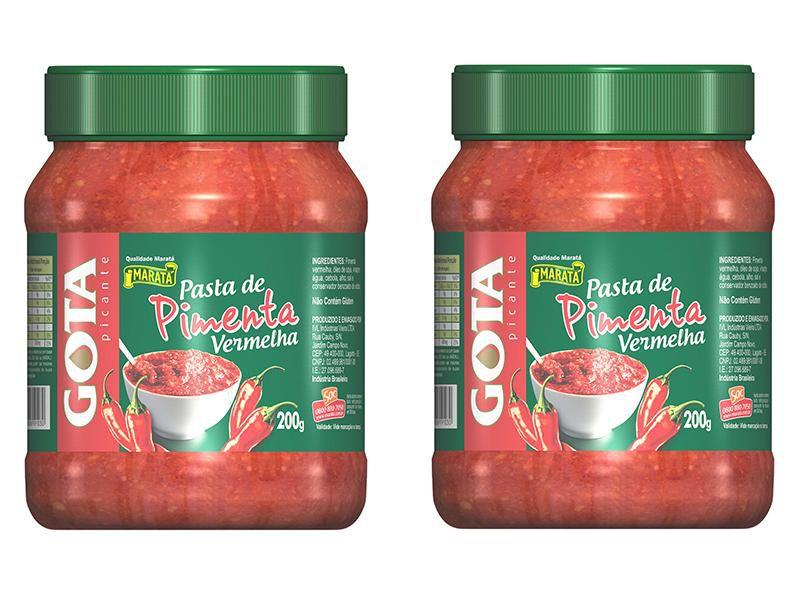 Imagem de Kit 2 Pasta de Pimenta Vermelha 200g Gota Picante Sem Glúten