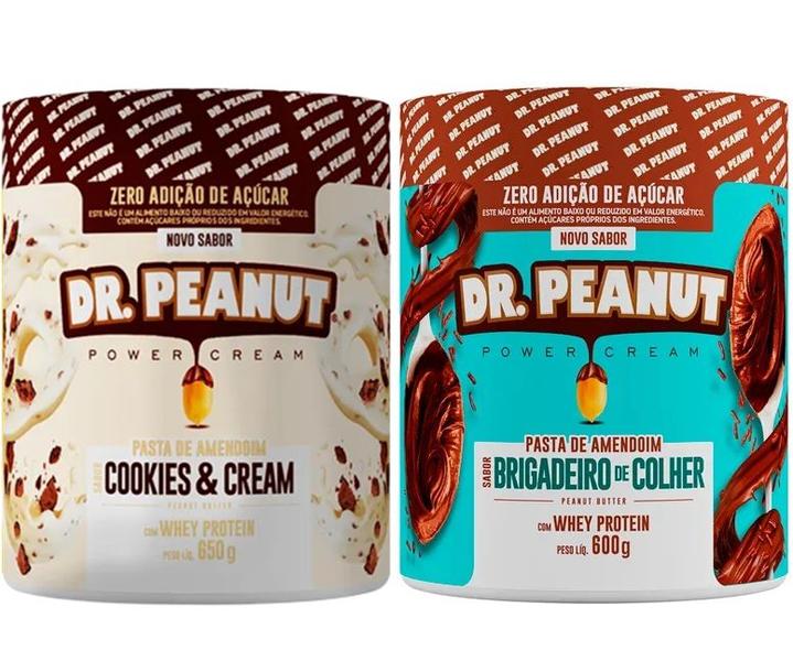 Kit 2 pastas dr.peanut brigadeiro (600g) e cookies (650g) - Dr Peanut Imagem de Kit 2 pastas dr.peanut brigadeiro (600g) e cookies (650g)