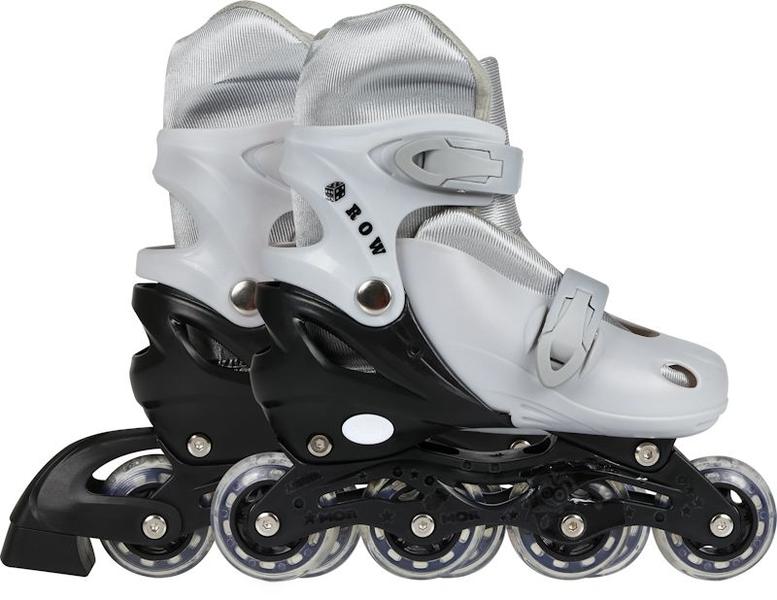 Imagem de Kit 2 Patins Roller Cinza Rosa Infantil Ajustável 34 A 37