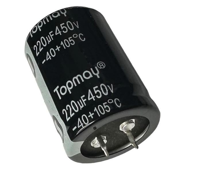 Imagem de KIT 2 PÇS - CAPACITOR ELETROLITICO 220X450V - 220UF X 450V - 105º GRAUS