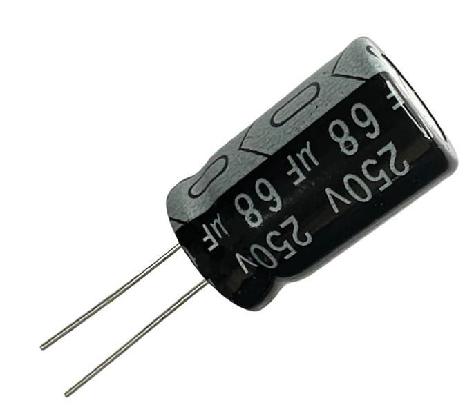 Imagem de Kit 2 pçs - capacitor eletrolitico 68x250v - 68uf x 250v