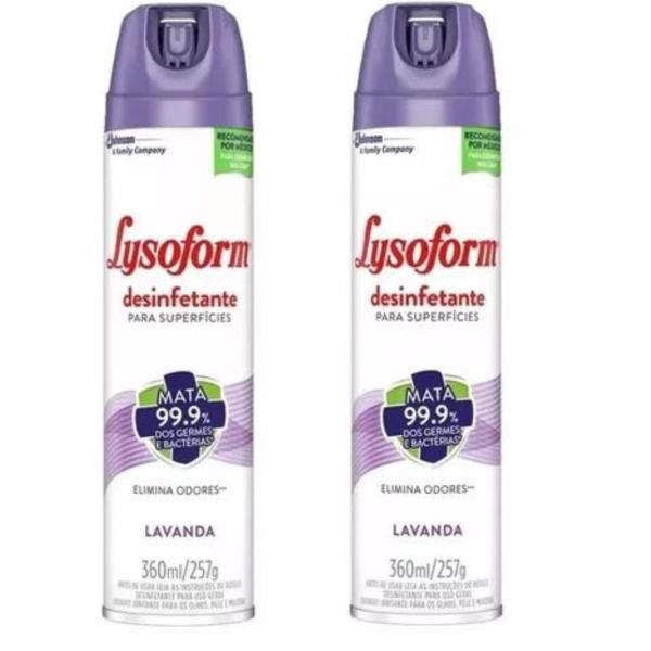 Imagem de Kit 2 pçs lysoforme 360ml lavanda desinfetante superfícies