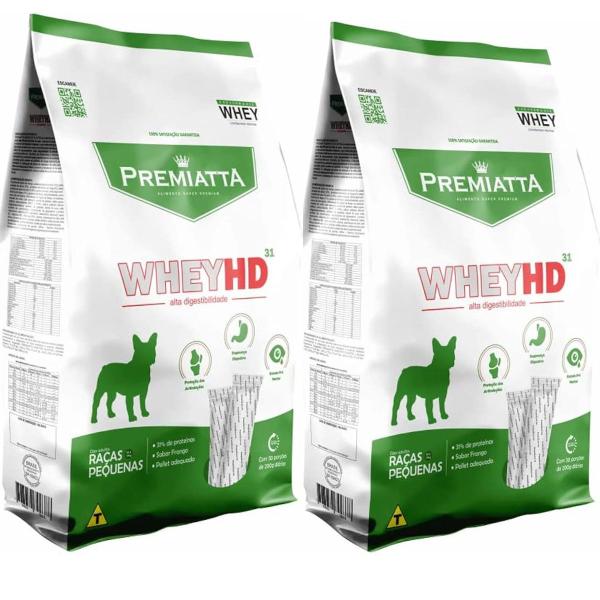 Imagem de Kit 2 Pct Ração Premiatta Whey Hd 31 Cães Adultos Raças 3kg