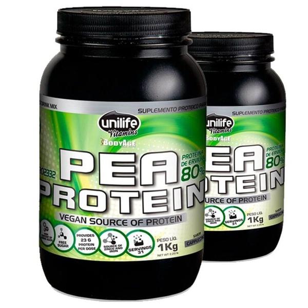 Imagem de Kit 2 Pea Protein Proteina de Ervilha Unilife 1kg Cappucino