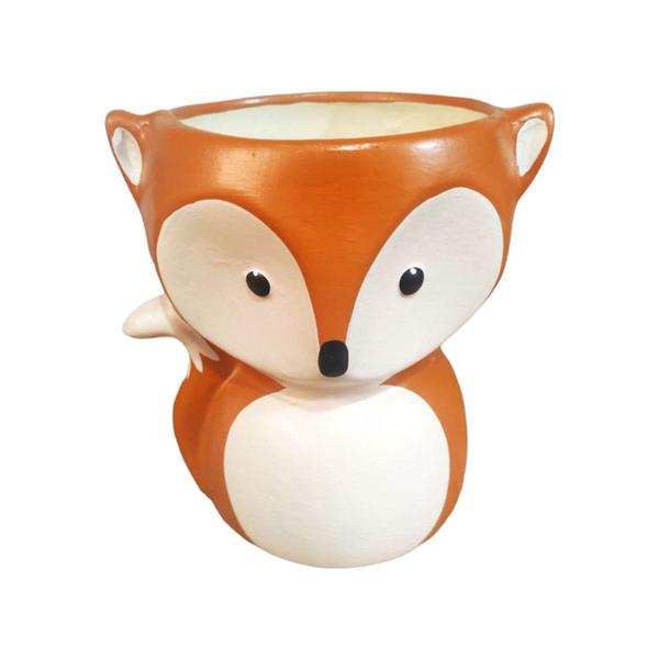 Imagem de Kit 2 Peça Vaso Cachepot Grande Raposa Marrom Ceramica - Decore Casa