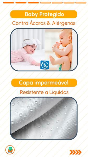 Imagem de Kit 2 Peças Baby Fronha de Algodão + Travesseiro Para Bebe Poliester Siliconado