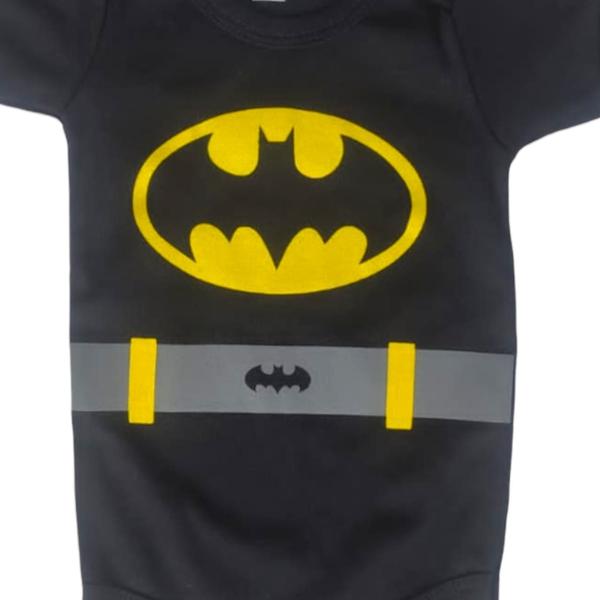 Imagem de Kit 2 Peças Body + Tênis Batman Para Bebê Fantasia Mêsversário Super Herói