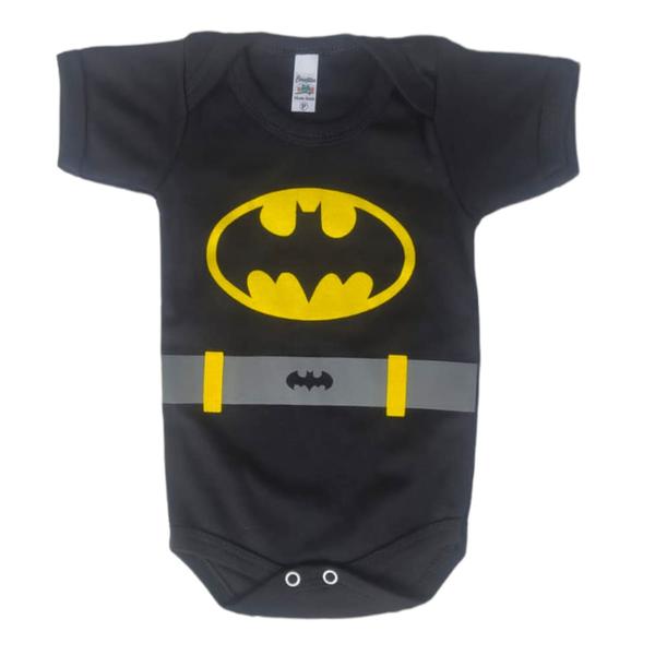 Imagem de Kit 2 Peças Body + Tênis Batman Para Bebê Fantasia Mêsversário Super Herói