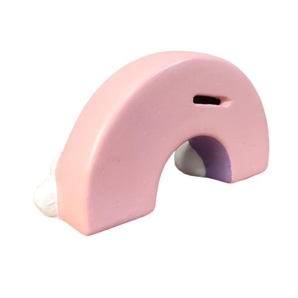 Imagem de Kit 2 Peças Cofre Arco Iris e Unicornio Rosa Gliter Ceramica - Decore Casa