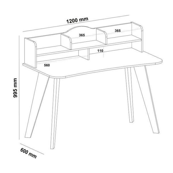 Imagem de Kit 2 Peças com Escrivaninha 120cm e Estante para Livros com 10 Nichos