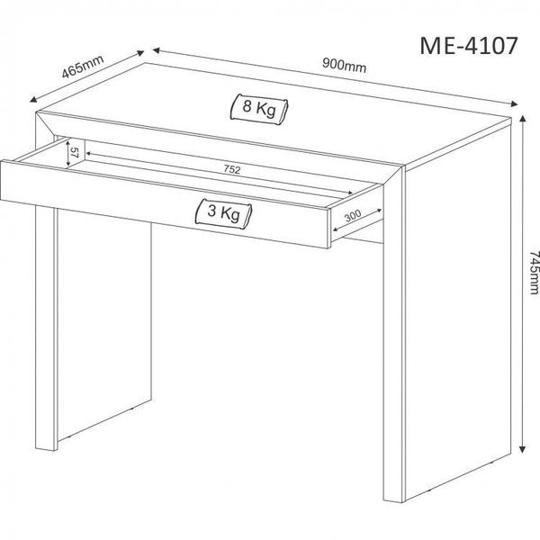 Imagem de Kit 2 Peças com Escrivaninha Me4107 90cm e Estante 4 Prateleiras Me4104