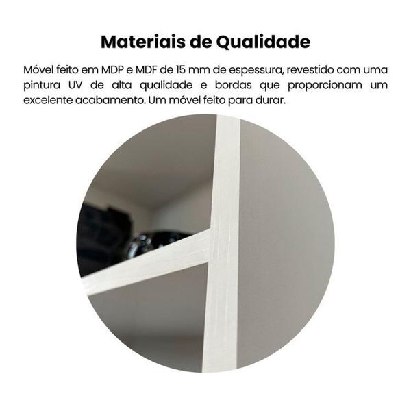 Imagem de Kit 2 Peças com Mesa para Escritório em L 1 Gaveta e Estante para Livros 5 Prateleiras Branco