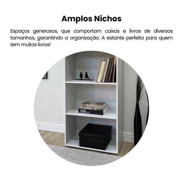 Imagem de Kit 2 Peças com Mesa para Escritório em L 1 Gaveta e Estante para Livros 5 Prateleiras Branco