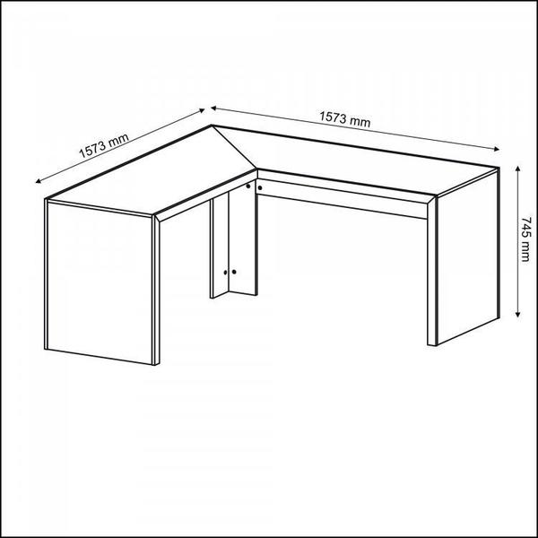 Imagem de Kit 2 Peças com Mesa para Escritório em L e Armário Multiuso Baixo