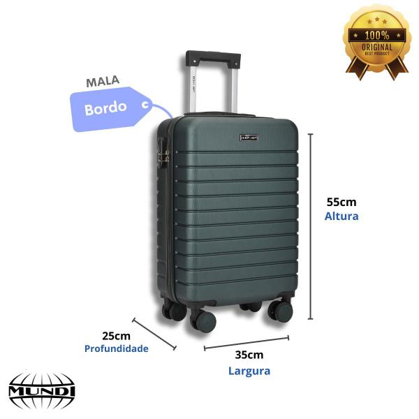 KIT 2 Peças Mala Viagem P 10kg Bordo 360º Abs Mundi Athenas MD2318 Imagem de KIT 2 Peças Mala Viagem P 10kg Bordo 360º Abs Mundi Athenas MD2318