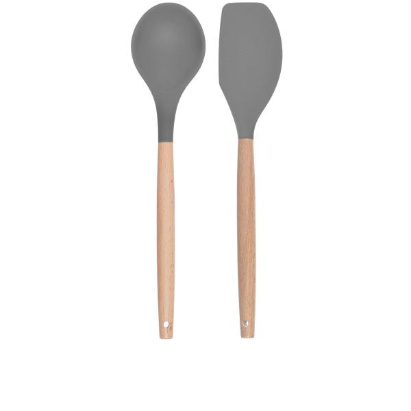 Imagem de Kit 2 Peças Utensílios Silicone Bambu Espátula e Colher