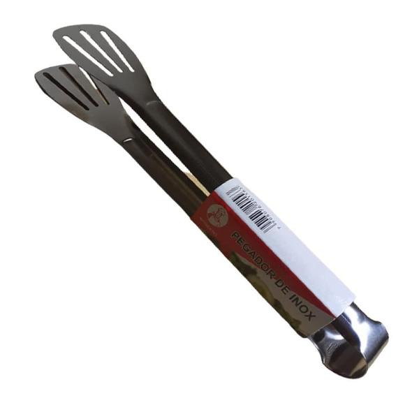 Imagem de Kit 2 Pegador De Carne Churrasco Salada Alimento Aço Inox