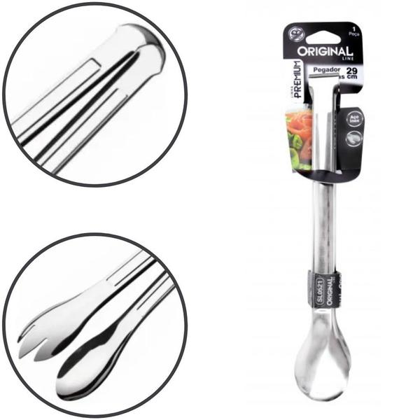 Imagem de Kit 2 Pegador de Salada Massas Universal em Aço Inox 29cm