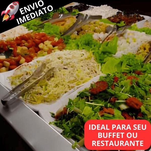 Imagem de Kit 2 Pegador De Saladas e Massas em Inox Grande Pegador Para Cozinha Restaurantes Buffet