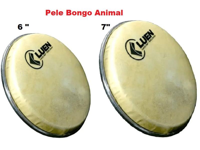 Imagem de Kit 2 Peles para Bongo Animal 6" e 7" Polegadas - Luen