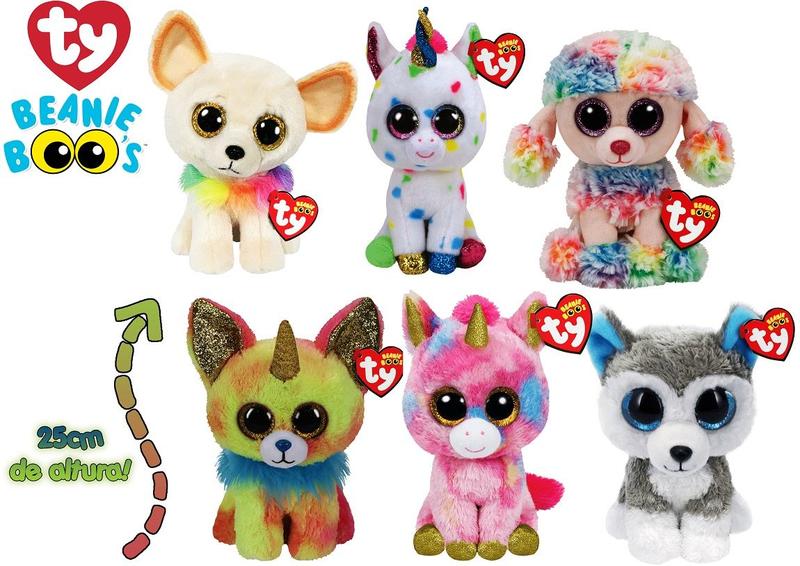 Imagem de Kit 2 Pelúcia Cachorrinho Unicórnio 25cm Beanie Boos Sortido