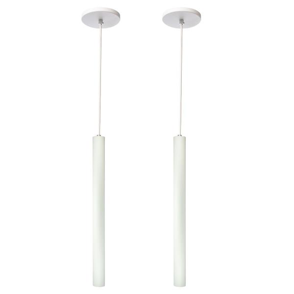 Imagem de Kit 2 Pendente Luminária Tubo Branco 40 Cm