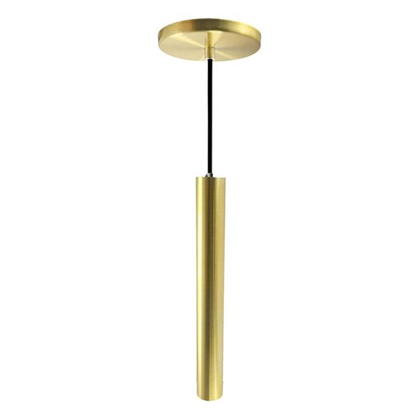 Imagem de Kit 2 Pendente Luminária Tubo Dourado Escovado 30 Cm