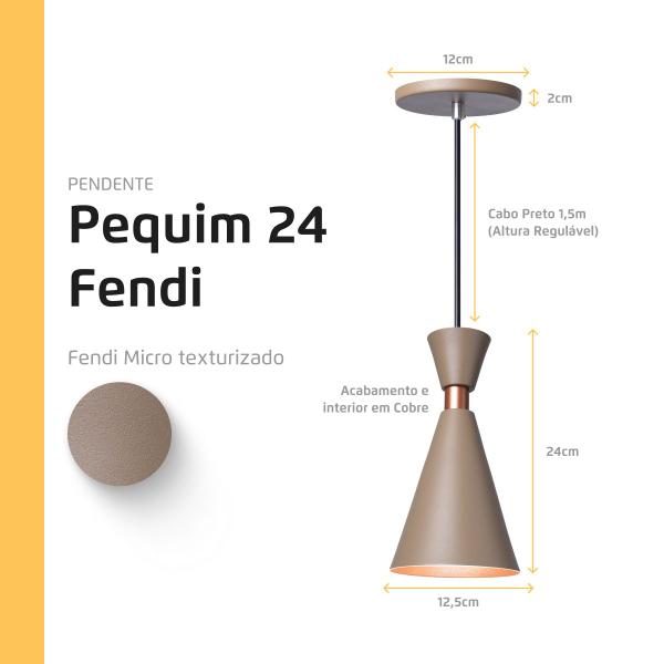 Imagem de Kit 2 Pendente Lustre Luminária Mini Pequim Fendi 24cm