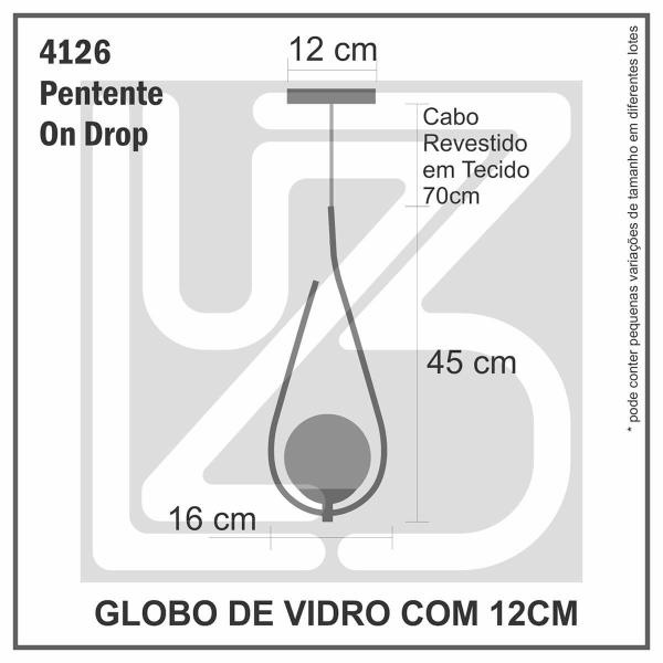 Imagem de Kit 2 Pendente Lustre On Drop BRANCO globo de vidro BRANCO 