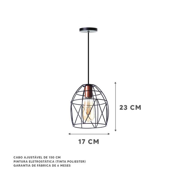 Imagem de Kit 2 Pendentes Aramado Bala 23 Cm Aluminio Decorações