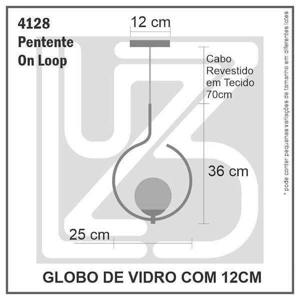 Imagem de Kit 2 Pendentes On Loop Rosé Com Globo De Vidro Branco