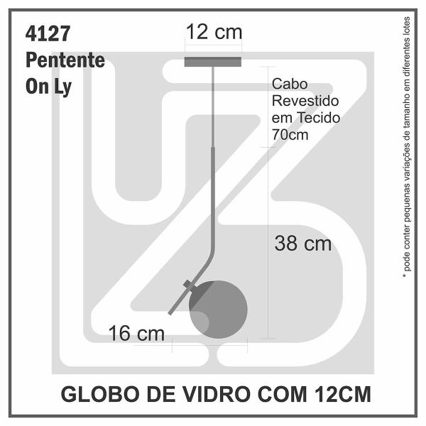 Imagem de Kit 2 Pendentes ON LY - BRONZE com globo de vidro Fumê