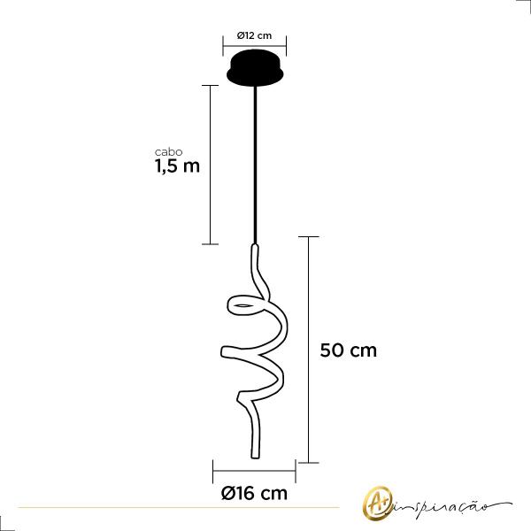 Imagem de Kit 2 Pendentes Worm LED 3000k 50CM 18W 2020/50