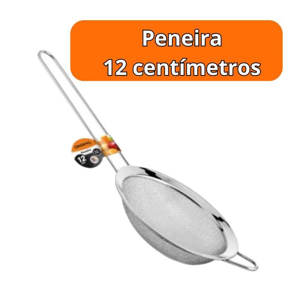 Imagem de Kit 2 Peneira De Inox Utensílios De Cozinha Coador Grande 20 e 12 cm