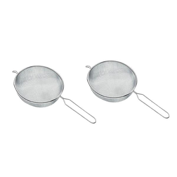 Imagem de Kit 2 Peneiras Inox Cozinha Coar Escorredor Macarrão MimoStyle 10cm